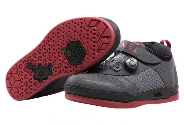 Paire De Chaussures VTT O'Neal SESSION SPD V.22 Gris/Rouge Noir 4 Paire De Chaussures VTT O'Neal SESSION SPD V.22 Gris/Rouge Noir – Image 4