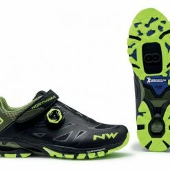 Paire De Chaussures Northwave Spider Plus 2 Noir / Vert Fluo