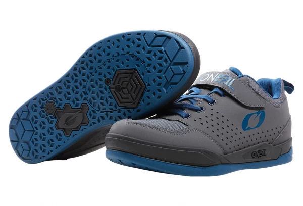 Paire De Chaussures VTT O'Neal FLOW SPD V.22 Gris/Bleu Noir / Gris 4 Paire De Chaussures VTT O'Neal FLOW SPD V.22 Gris/Bleu Noir / Gris – Image 4
