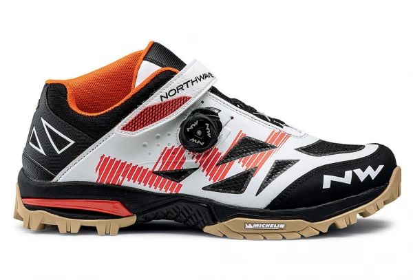 Chaussures VTT Northwave Enduro Mid Blanc / Orange 3 Chaussures VTT Northwave Enduro Mid Blanc / Orange – Image 3