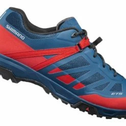 Paire De Chaussures VTT Shimano ET500 Bleu/Rouge Noir